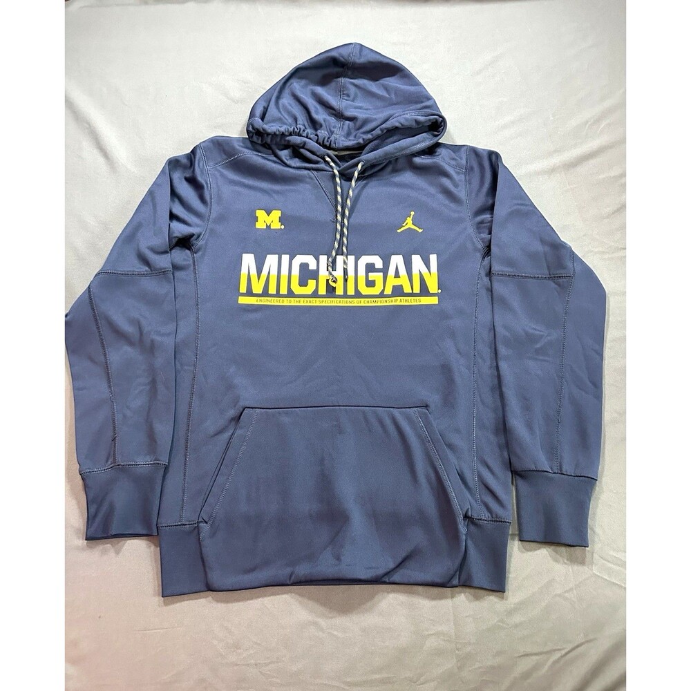 Jordan Michigan Wolverines Men’s Small Therma-FIT Hoodie Navy Pullover
